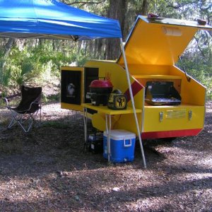 the teardrop trailer I pull with my trike