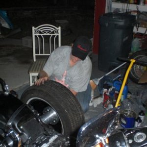 Proof I helped; putting tires on